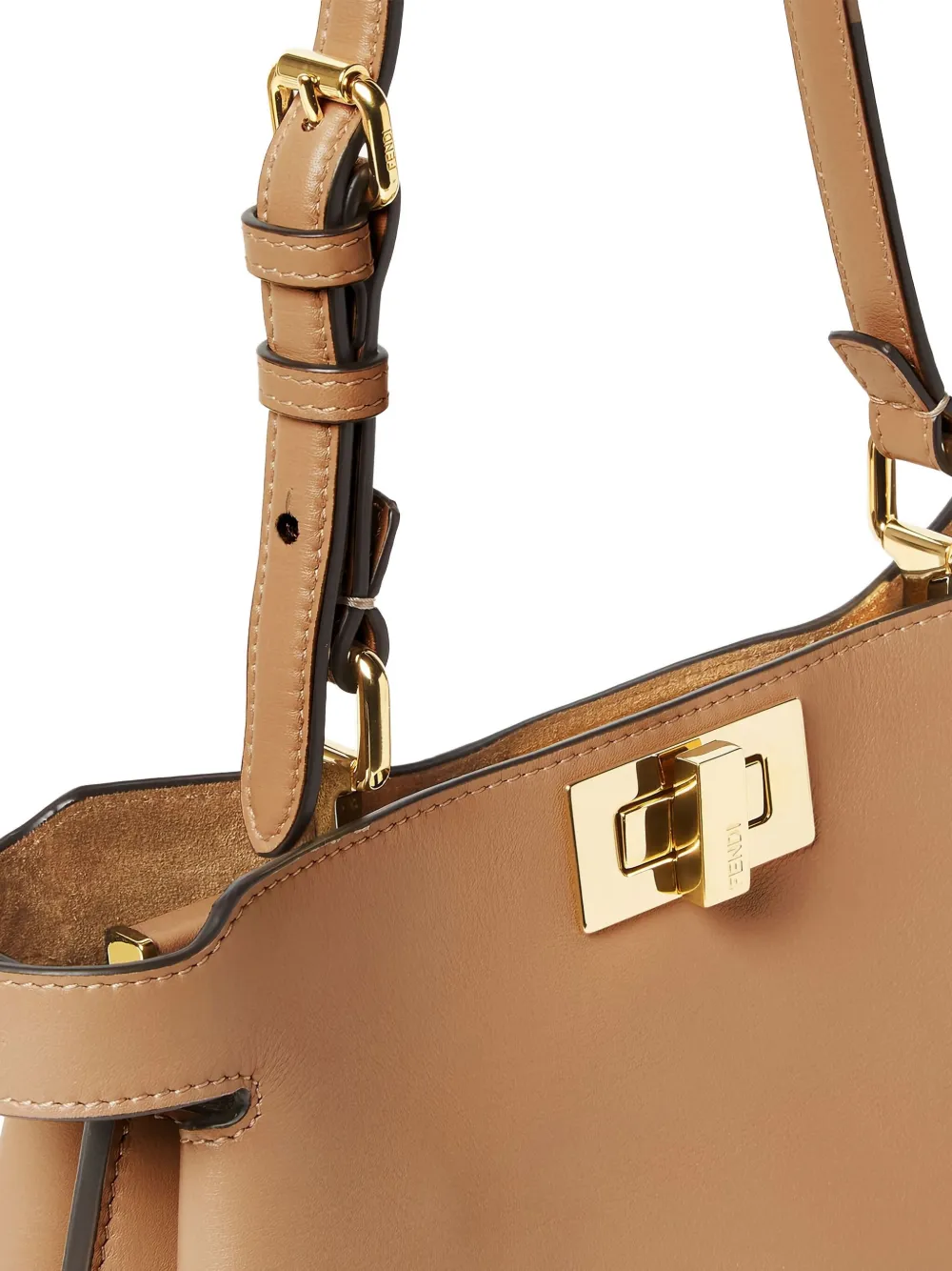 FENDI Kleine Peekaboo shopper Bruin