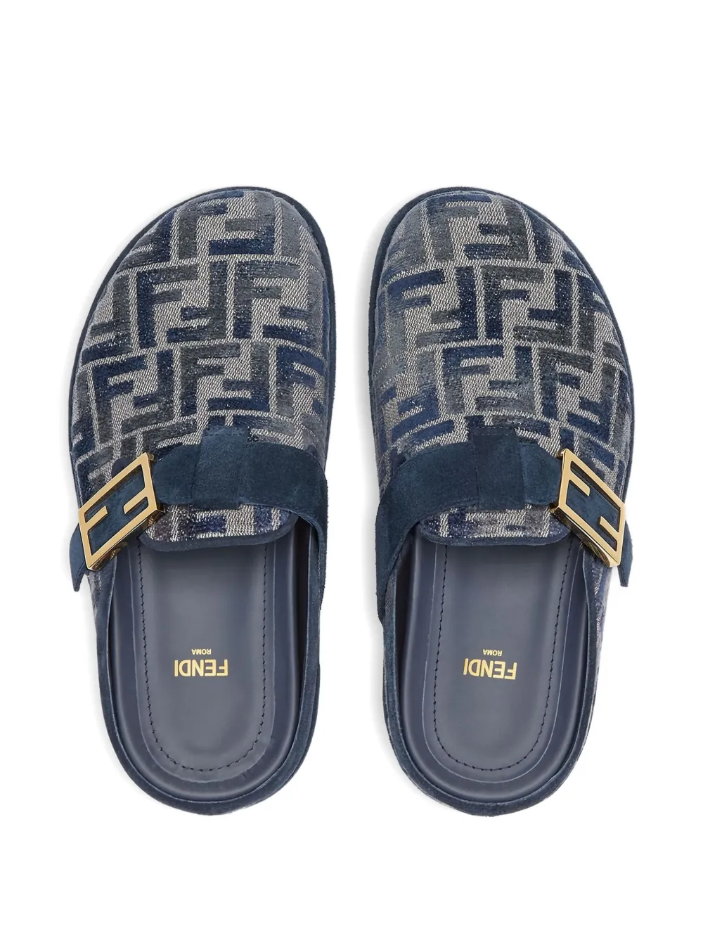 Fendi Ff-pattern Mule In Blue