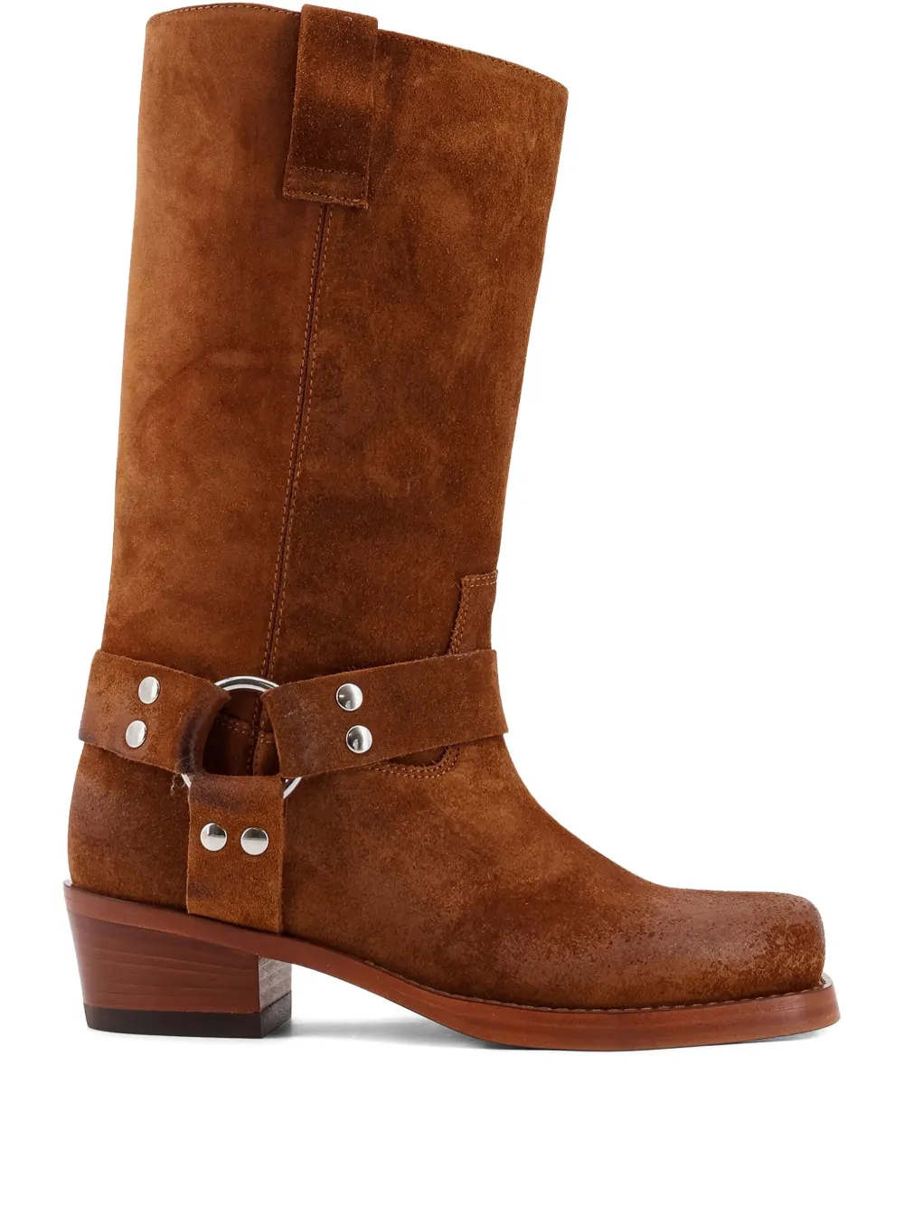 Paris Texas ring-detail suede knee-high boots Brown