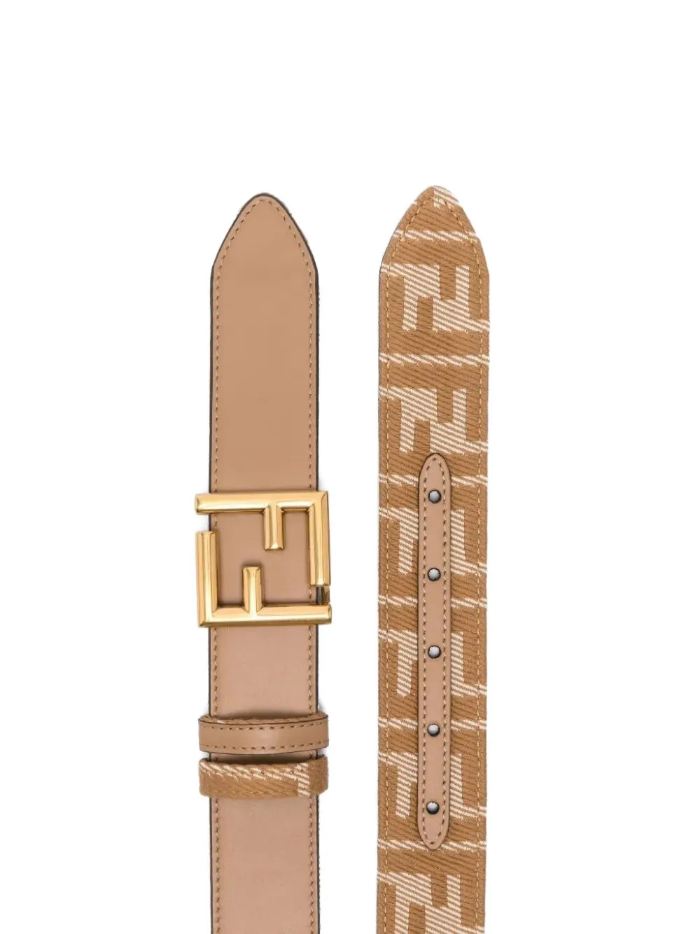 Fendi Ff-motif Reversible Belt In Neutral