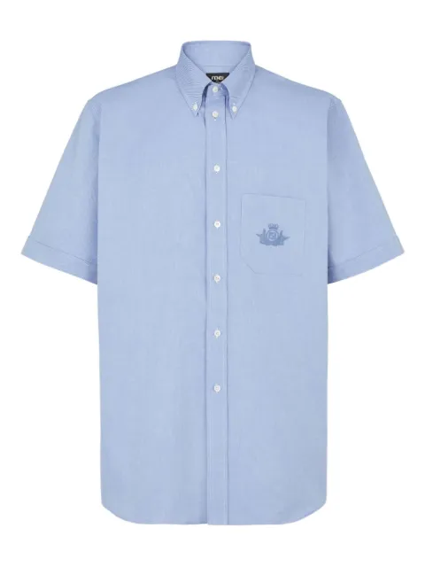 FENDI embroidered-pocket short-sleeve shirt