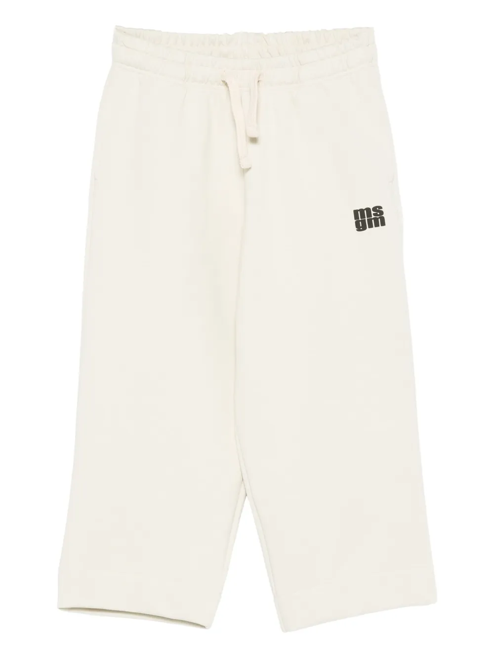 MSGM Kids logo-print drawstring trousers Beige