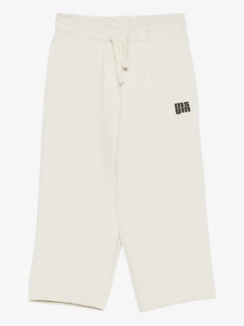MSGM Kids pantalones con cordones y logo estampado