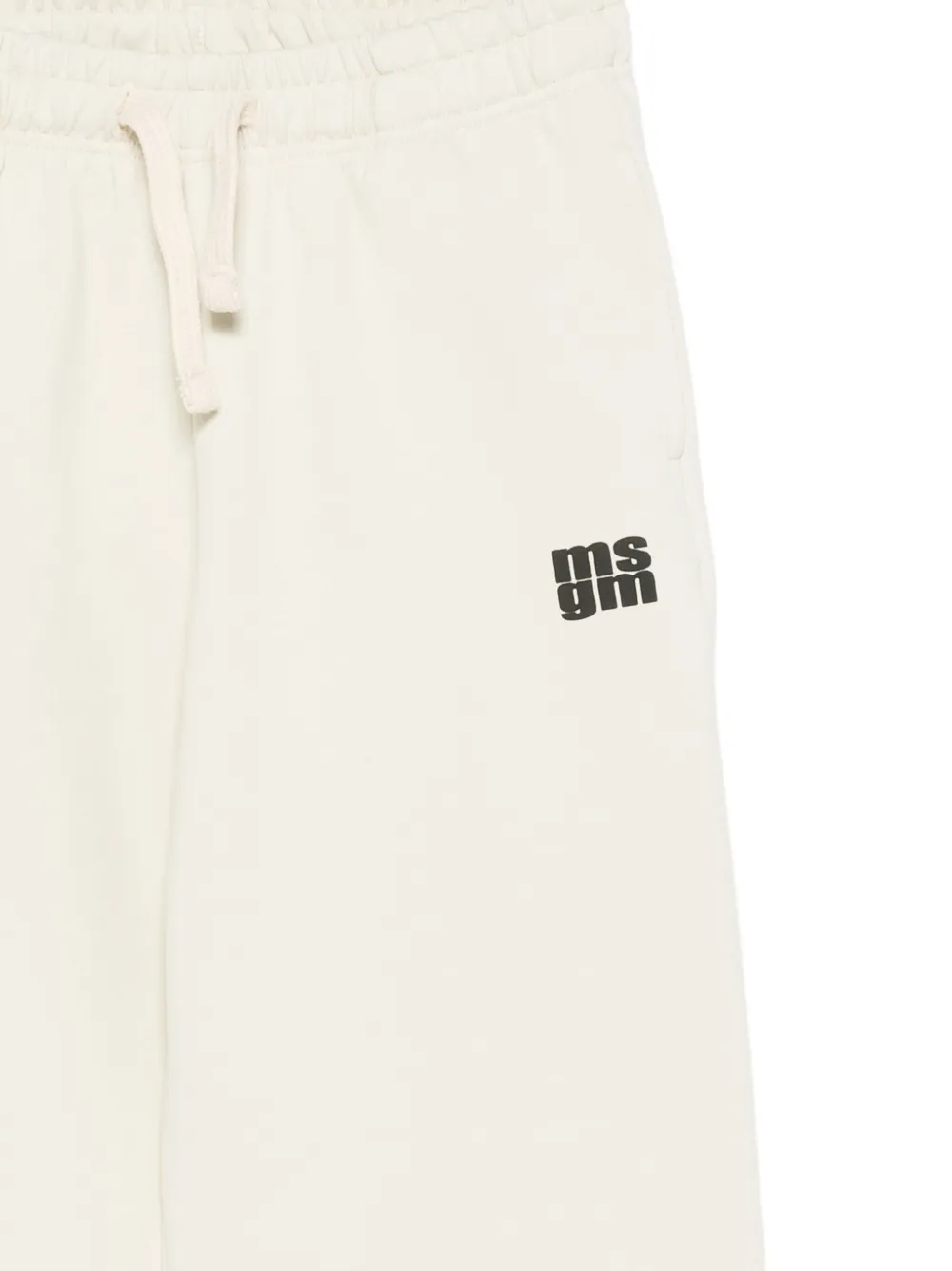 MSGM Kids logo-print drawstring trousers Beige