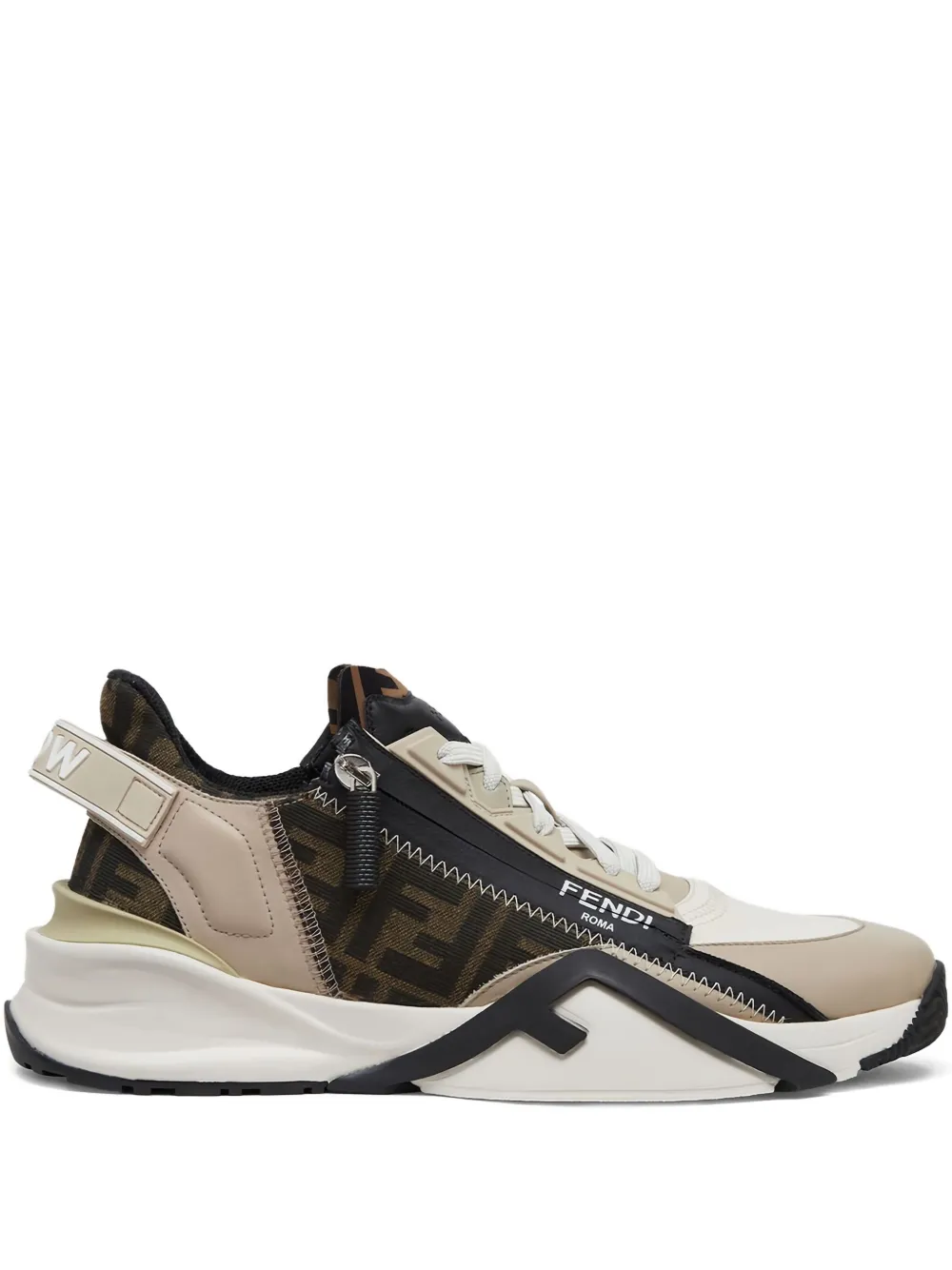 FENDI Flow zip-fastening sneakers Neutrals