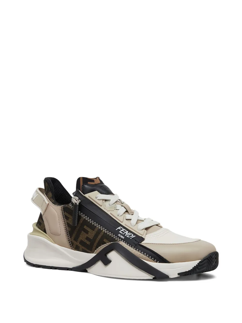 FENDI Flow zip-fastening sneakers Neutrals