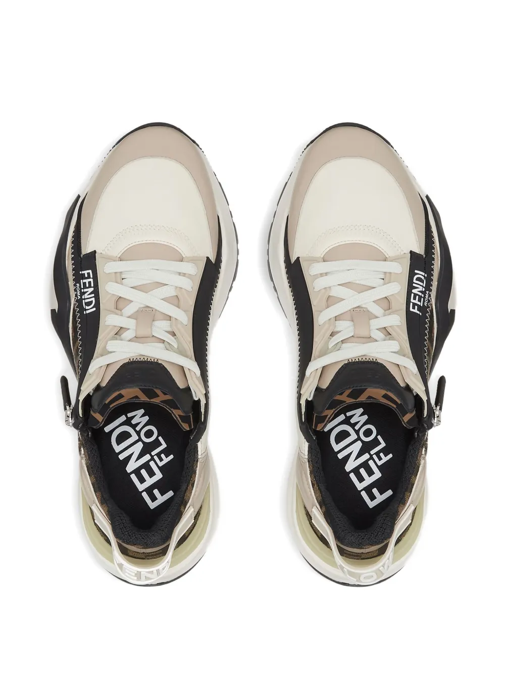 FENDI Flow zip-fastening sneakers Neutrals
