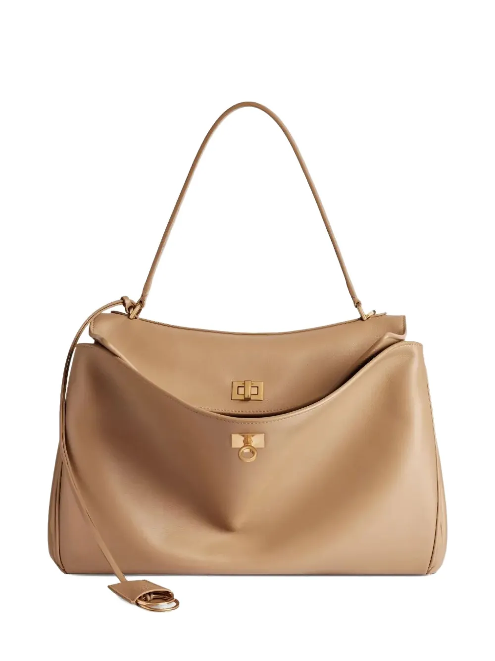 Balenciaga Rodeo kalfsleren schoudertas Beige