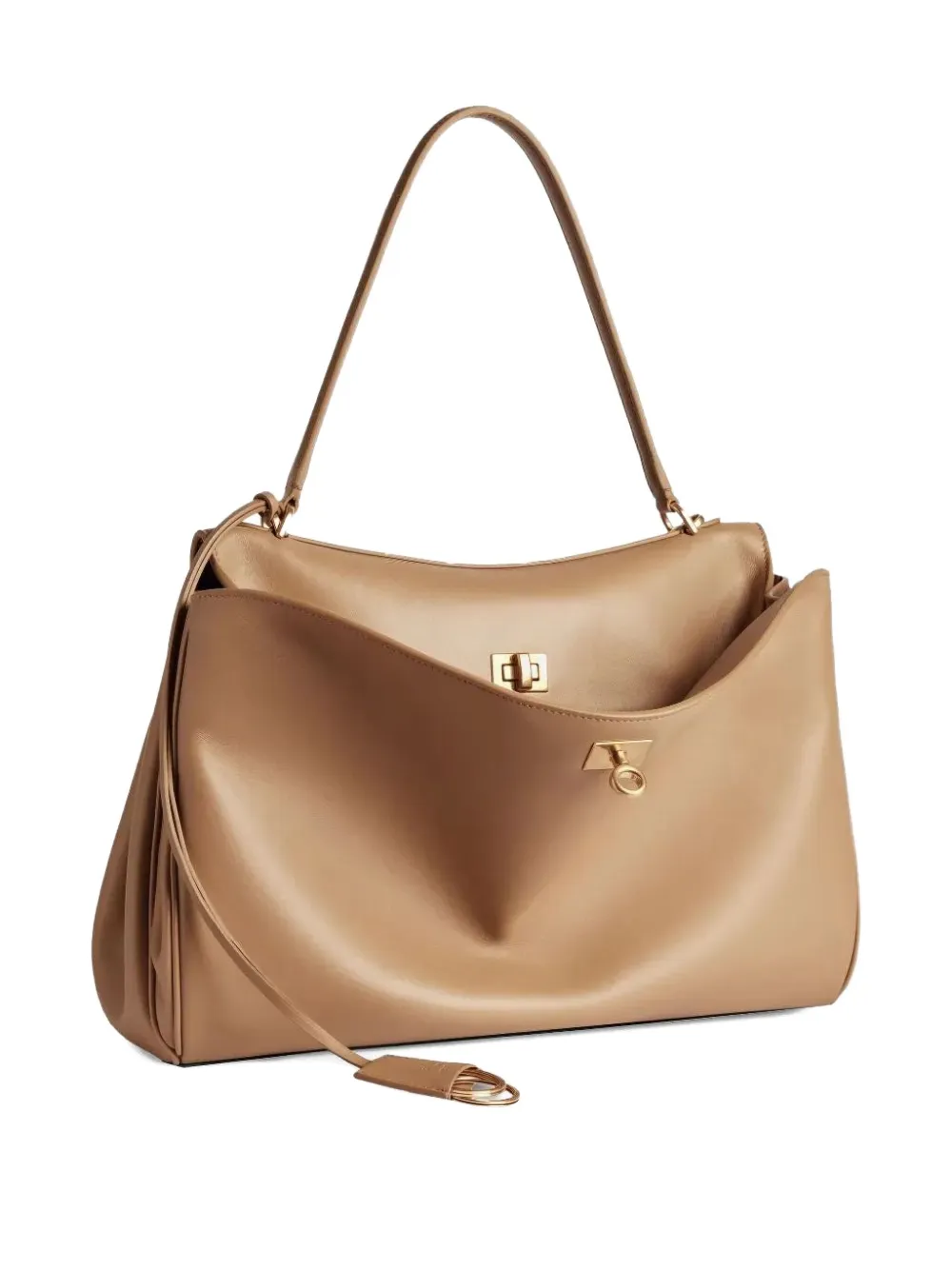 Balenciaga Rodeo kalfsleren schoudertas - Beige