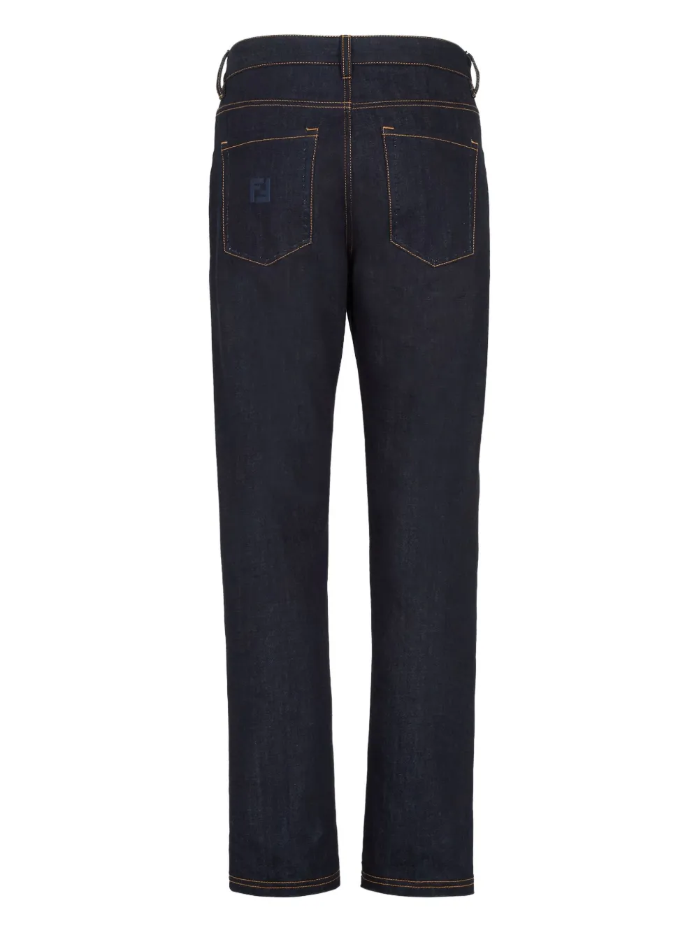 FENDI Selleria jeans met geborduurd logo Blauw