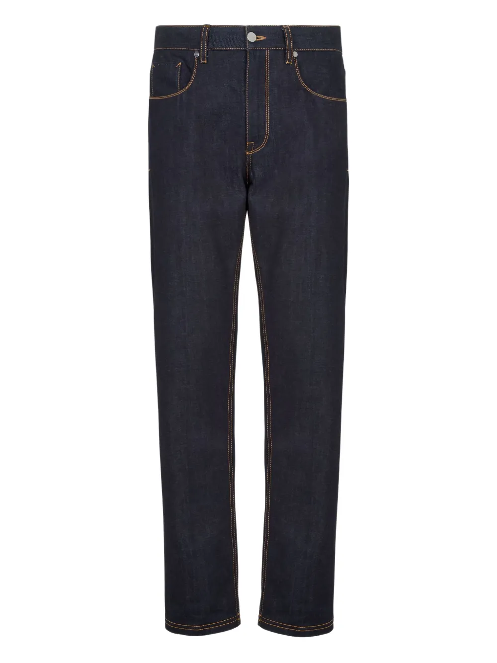 FENDI Selleria logo-embroidered jeans Blauw