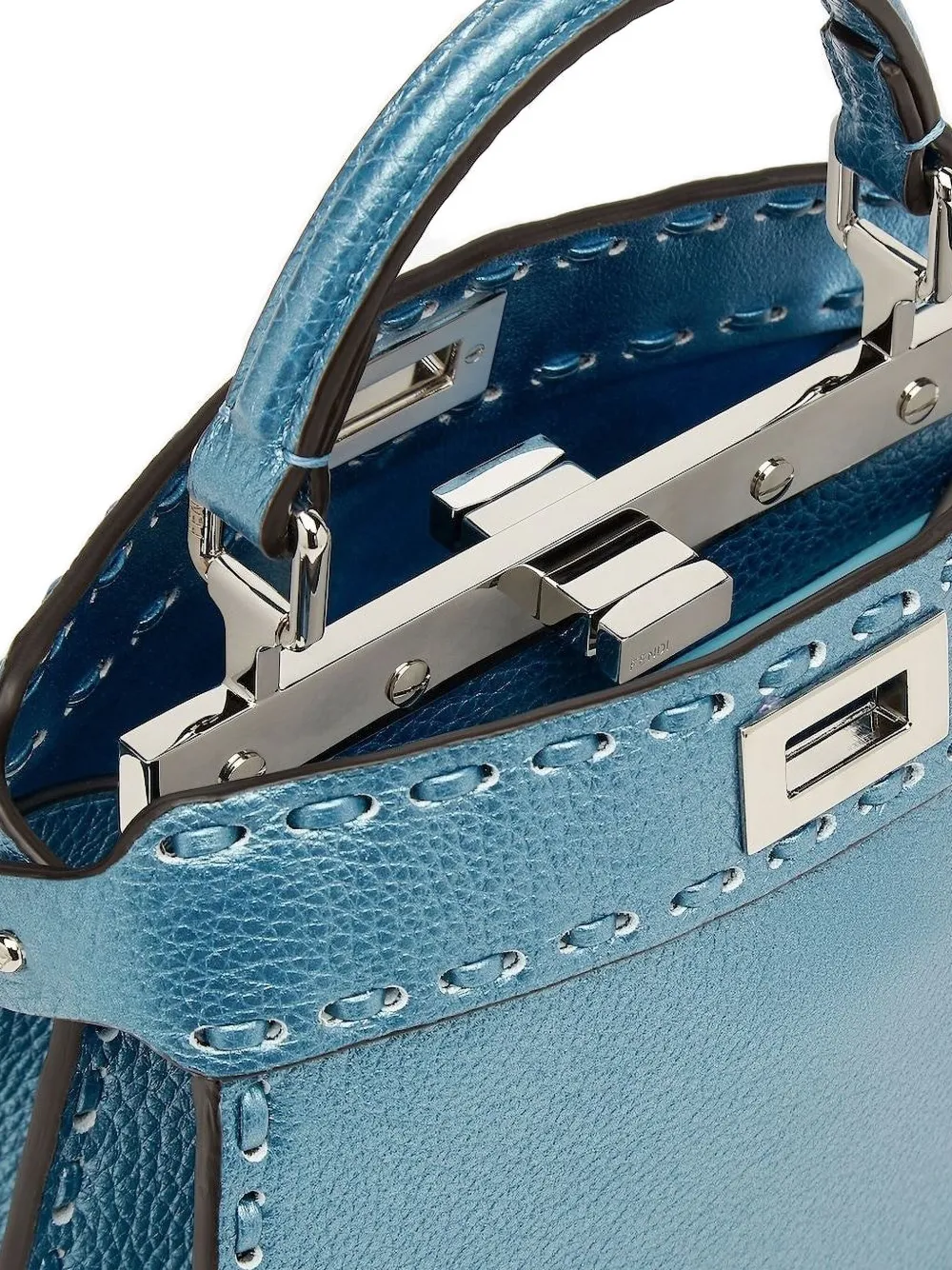 FENDI small Peekaboo ISeeU tote bag Blauw