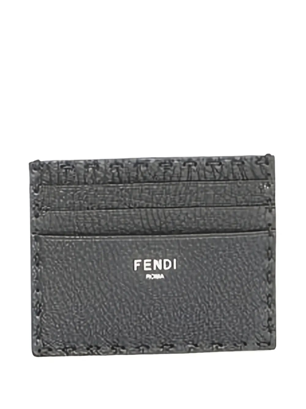 FENDI leather saddle-stitching cardholder Zwart