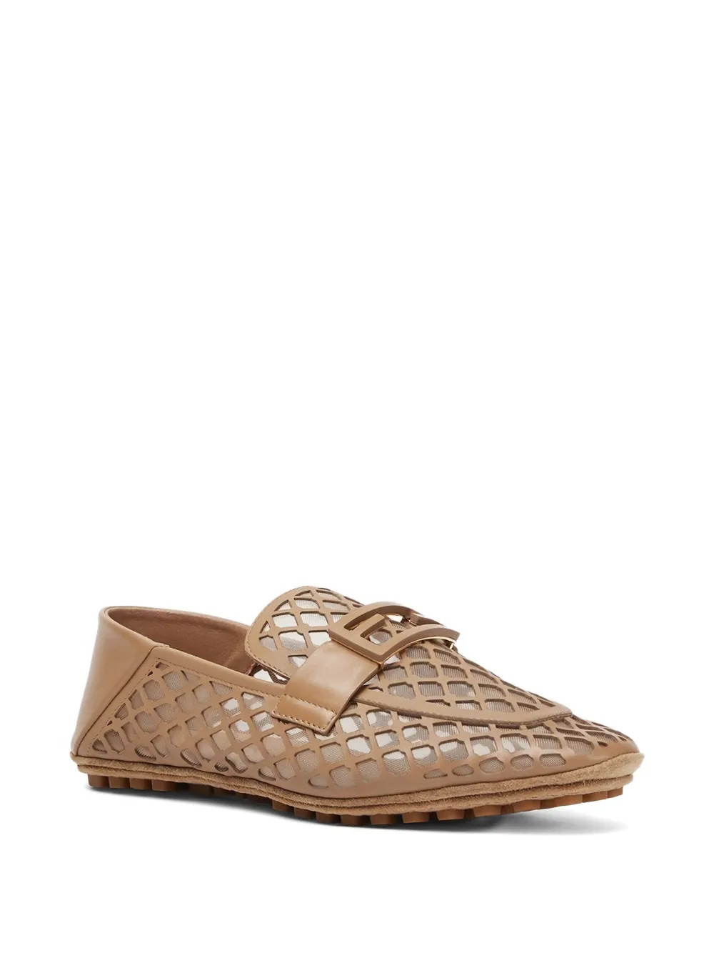 FENDI Leren loafers met uitgesneden details - Bruin