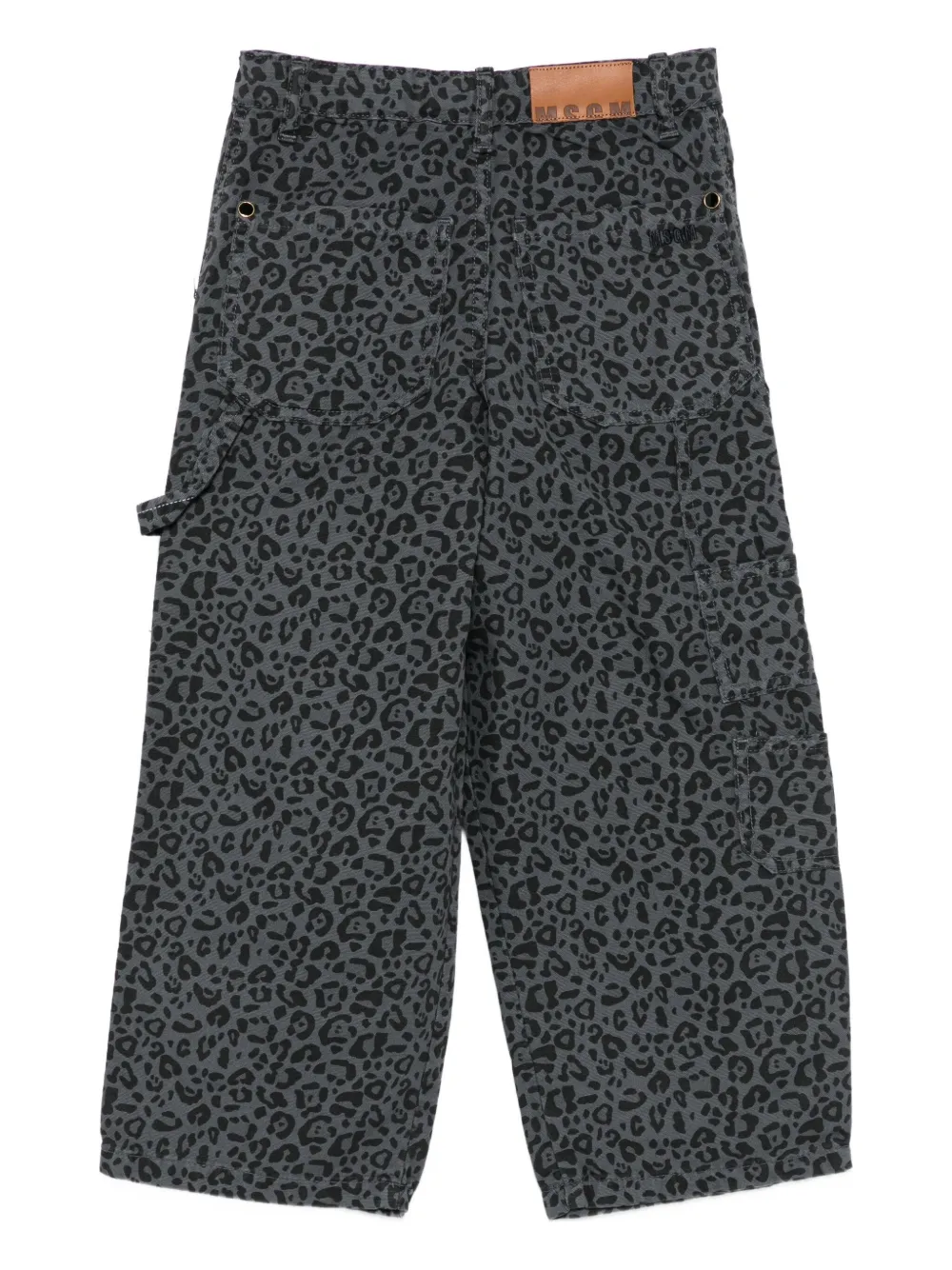 MSGM Kids leopard-print trousers Grijs