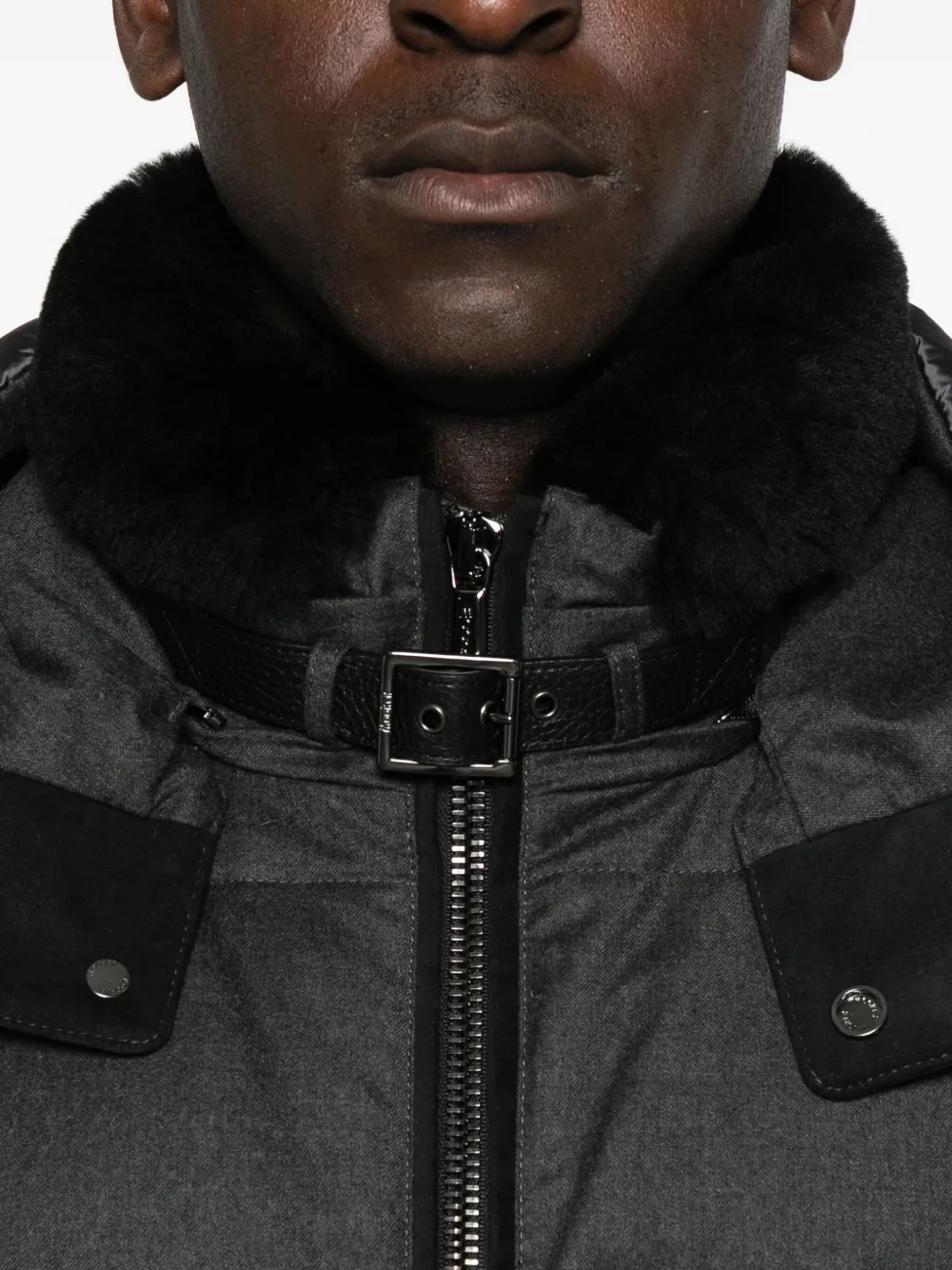 Moorer Gewatteerd jack met rits Grijs