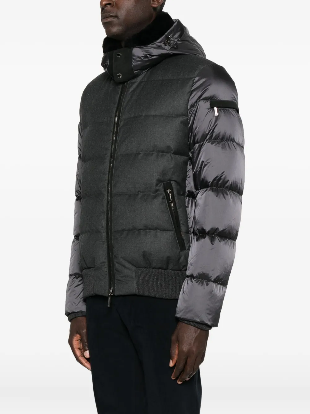 Moorer Gewatteerd jack met rits Grijs