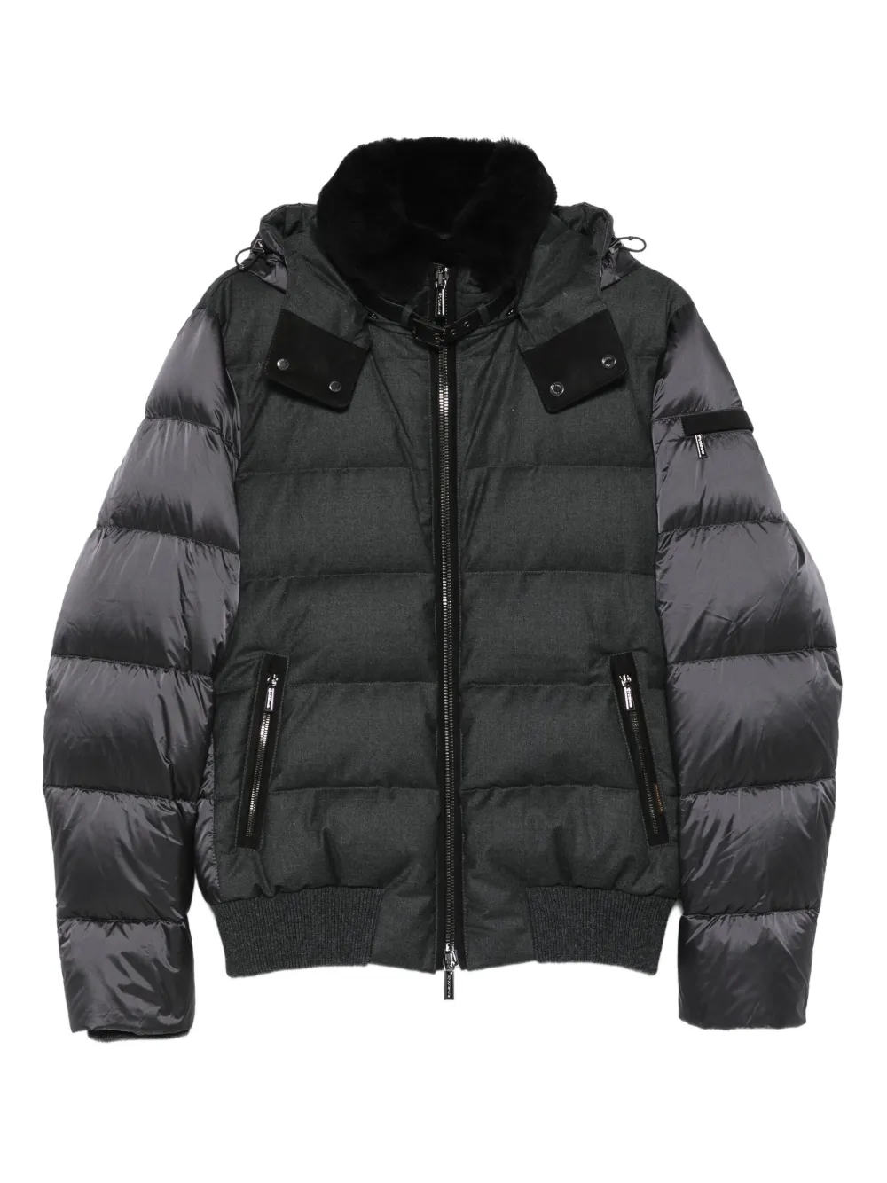 Moorer zip-fastening padded jacket | Grey | Image 1