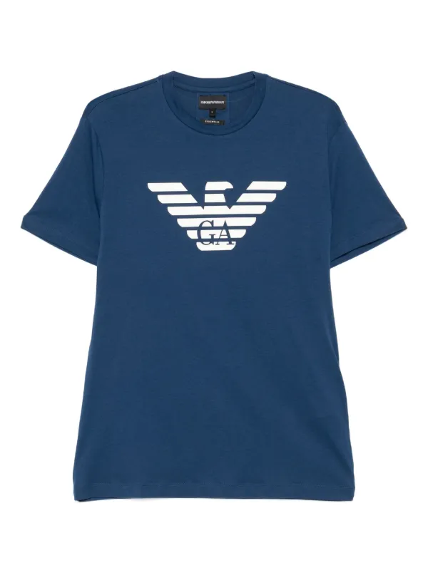 Emporio Armani T-shirt Con Logo Aquila Blu FARFETCH IT