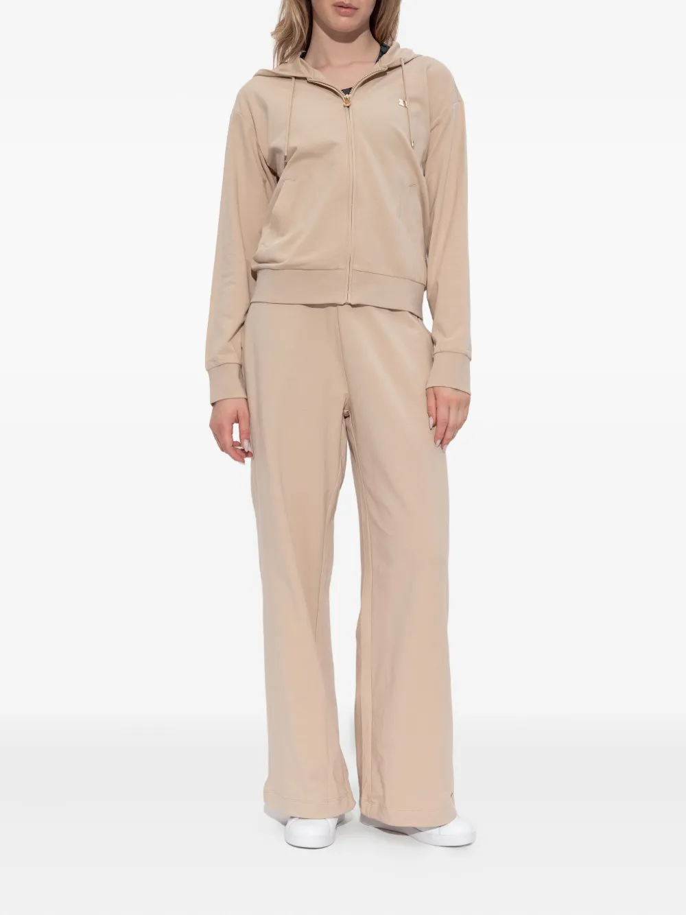 Ea7 Hooded Zip-up Tracksuit In Neutral
