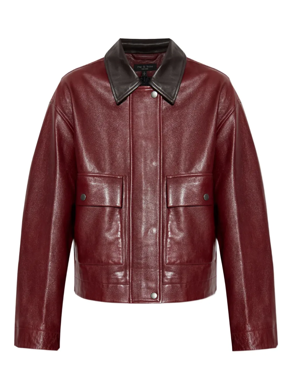 rag & bone flap-pocket leather jacket | Red | Image 1