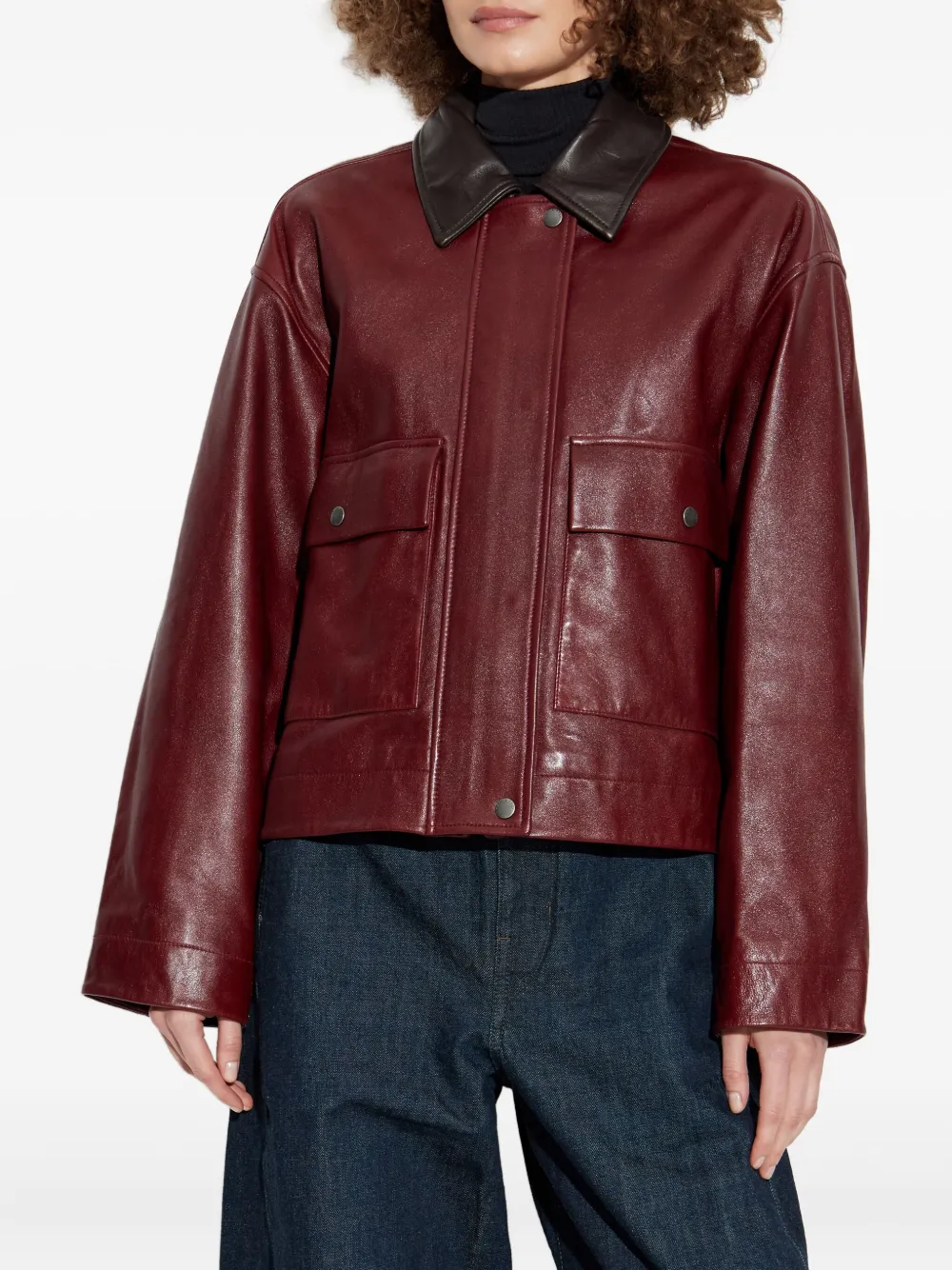 Rag & Bone Flap-pocket Leather Jacket In Red