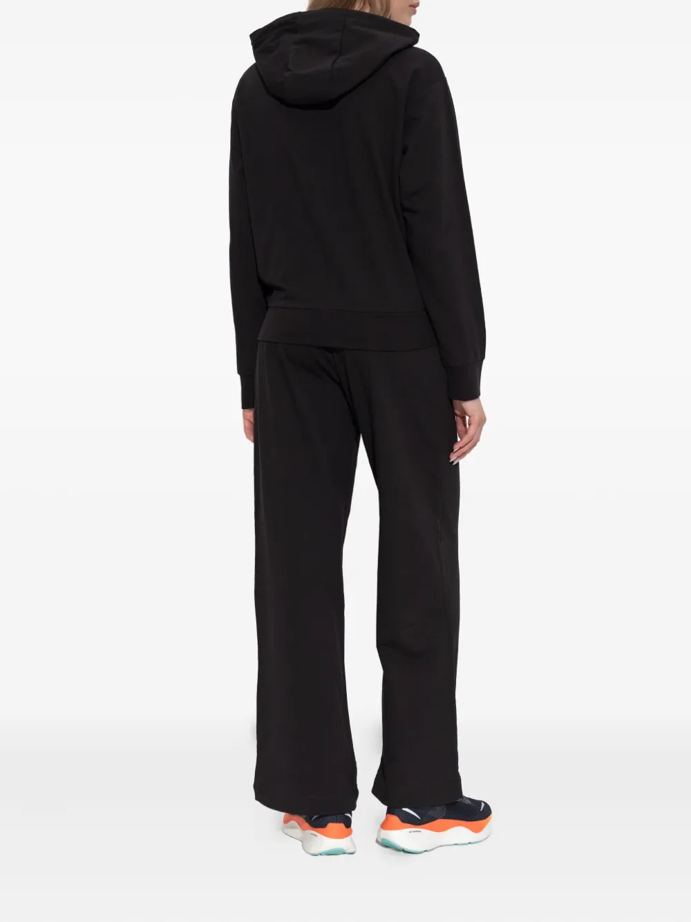 Ea7 Logo-plaque Zip-up Tracksuit In Black
