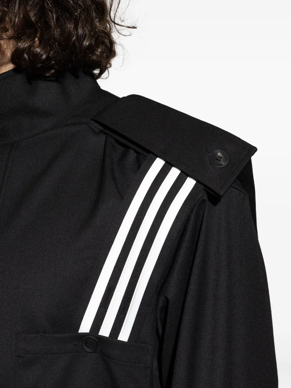 Y-3 Three-stripe Panel Shirt Jacket In Black
