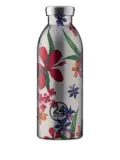 24bottles Amnesia floral-print water bottle (500ml) - Silver