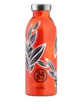24bottles Ashant Batik leaf-print water bottle (500ml) - Orange