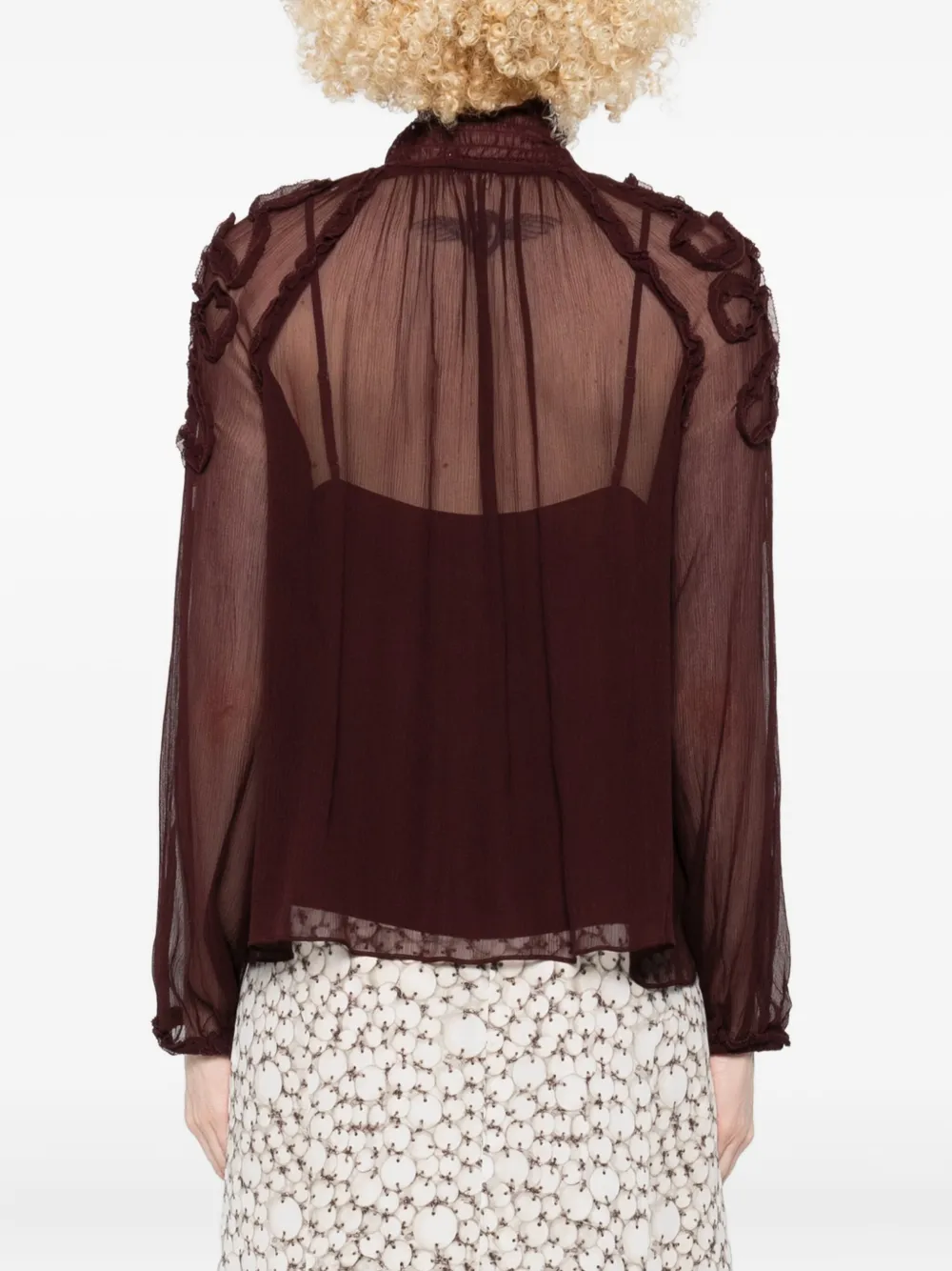 Ulla Johnson Ruffled High-neck Blouse In Black