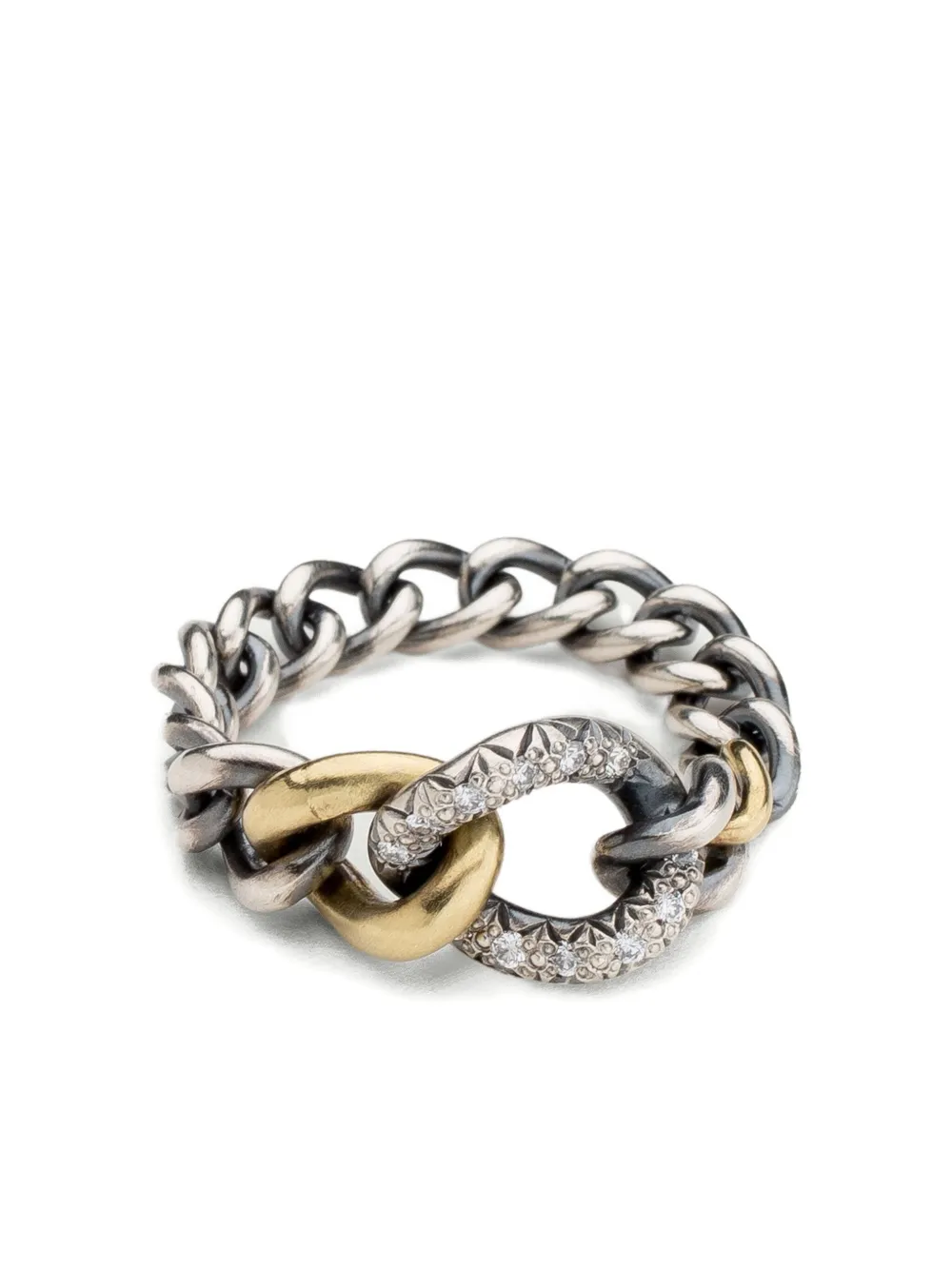 hum 18K white gold Interlace diamond ring - Argento