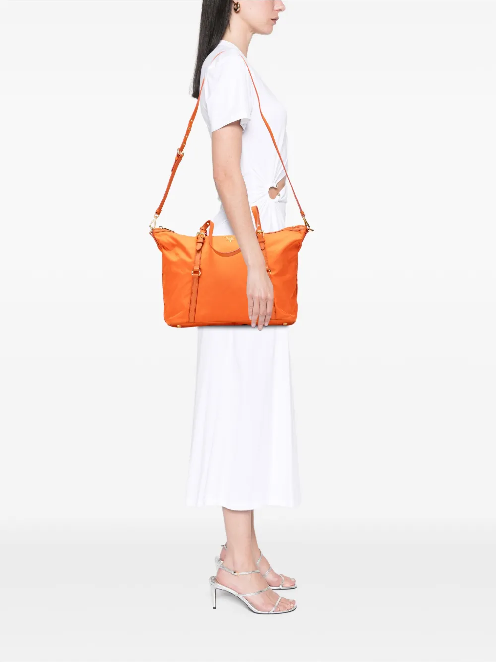 Prada Pre-Owned 2013-2025 Saffiano Trimmed Tessuto satchel | Pre-Owned | Image 2