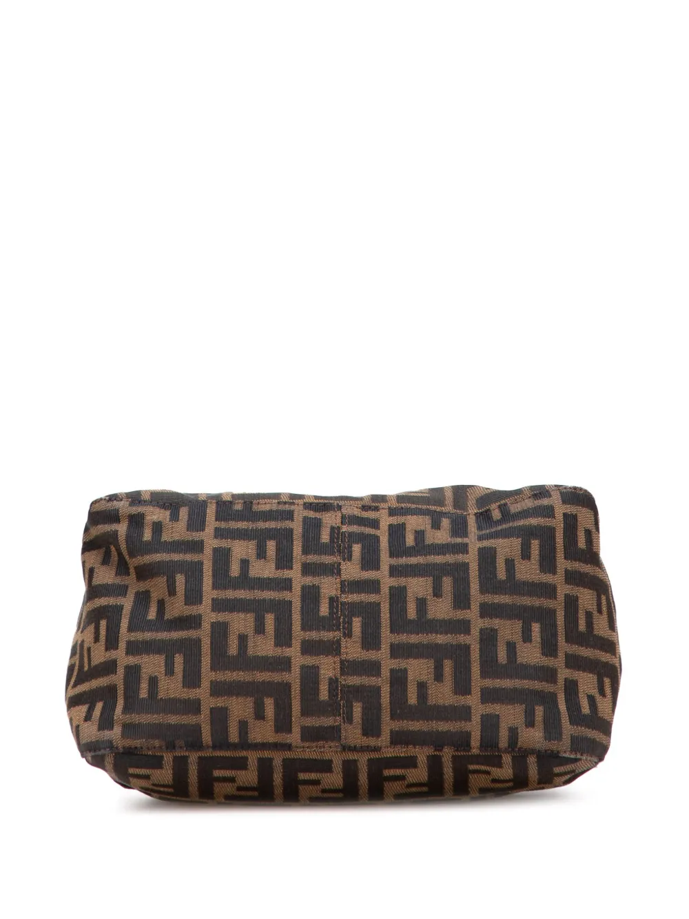 Pre-owned Fendi 20th Century Zucca Canvas Double Flap Shoulder Bag In Brown