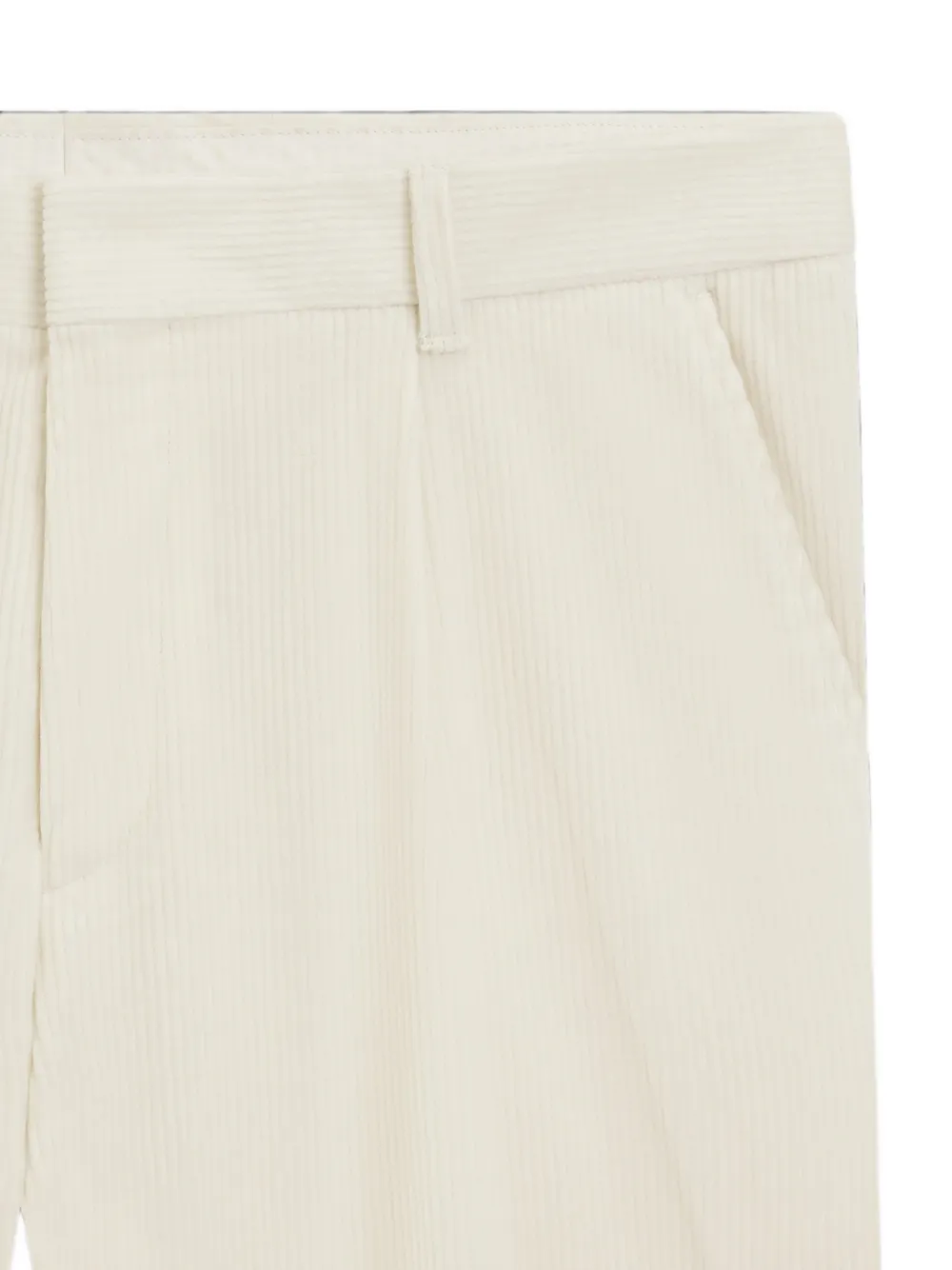 BOSS Ribfluwelen broek met geplooide voorkant Beige
