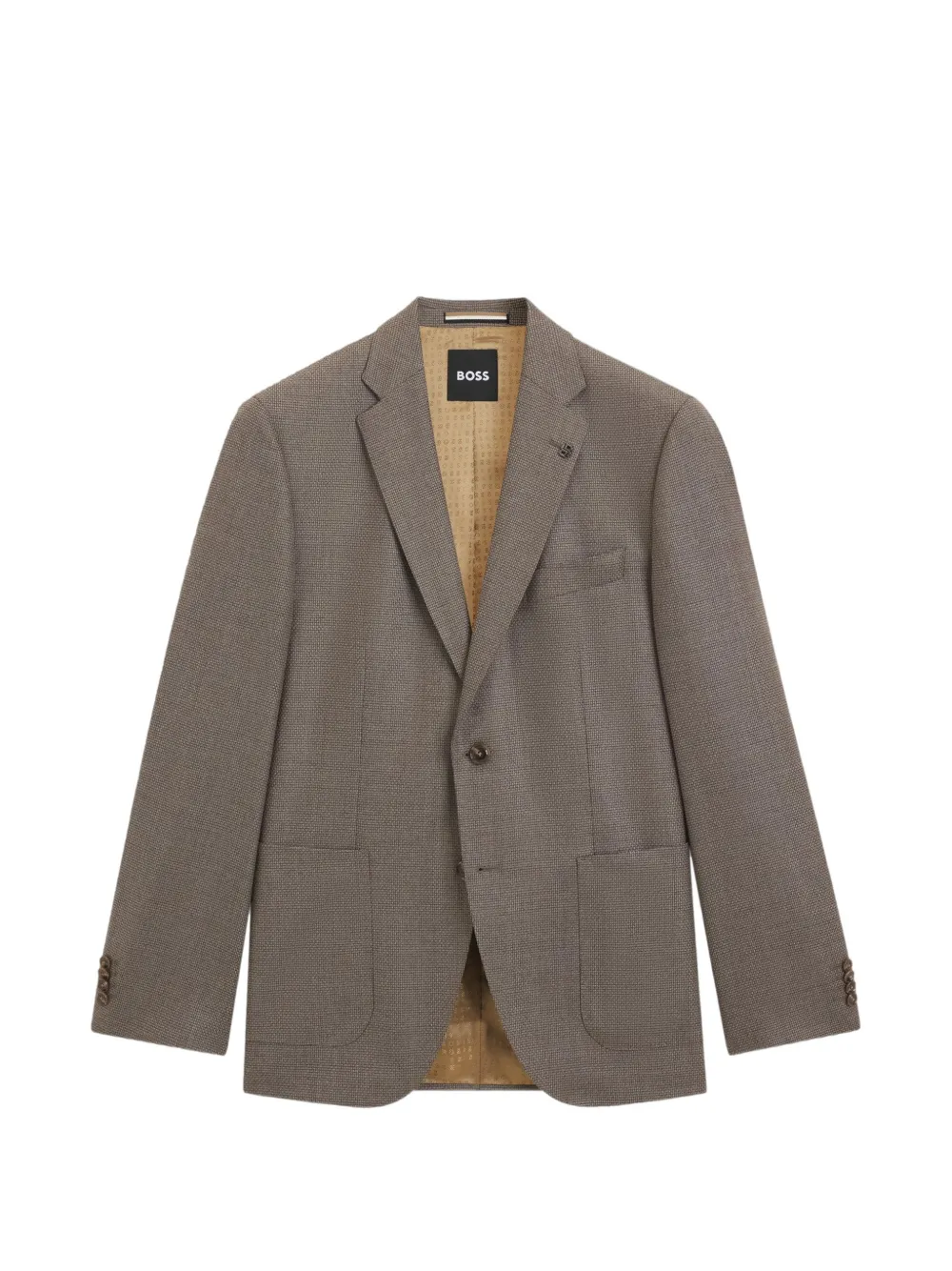 BOSS textured-finish single-breasted blazer - Marrone