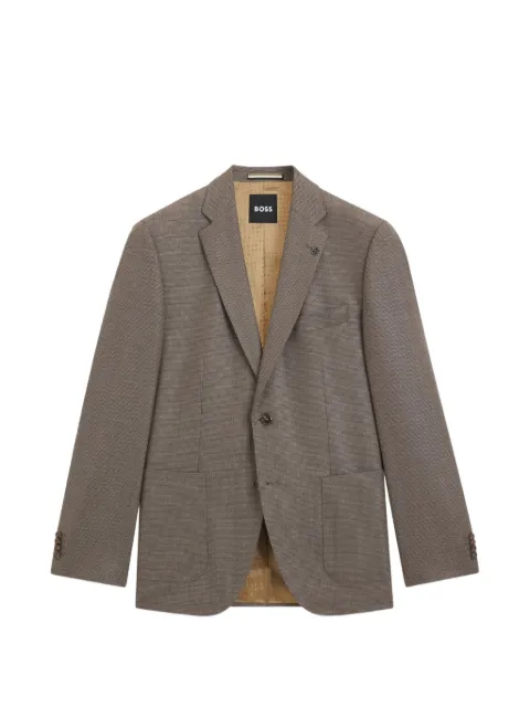 BOSS textured-finish single-breasted blazer