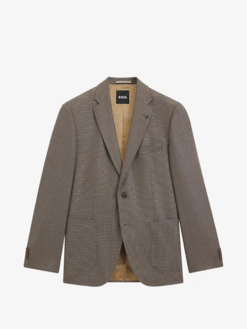 BOSS textured-finish single-breasted blazer