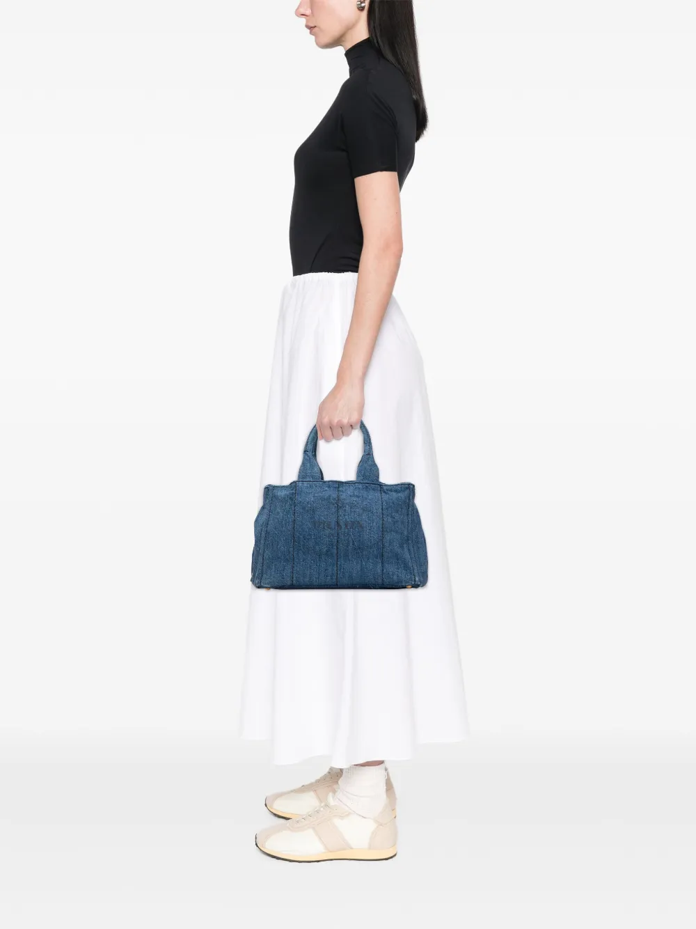 Prada Pre-Owned 2013-2025 Denim Canapa Logo satchel | Pre-Owned | Image 2