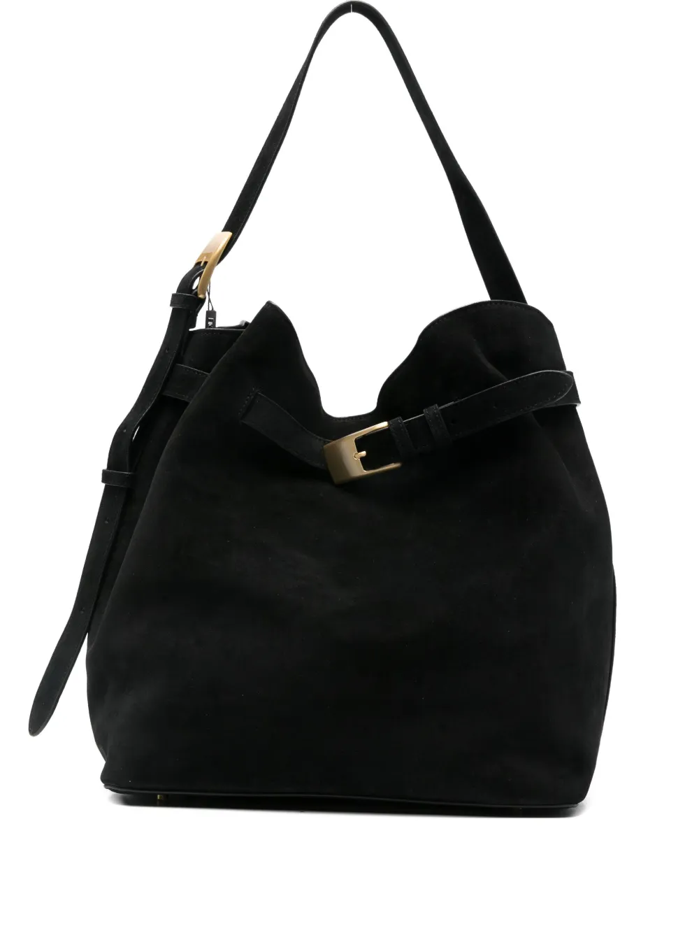 Elleme Buckle-detail Suede Tote Bag In Black