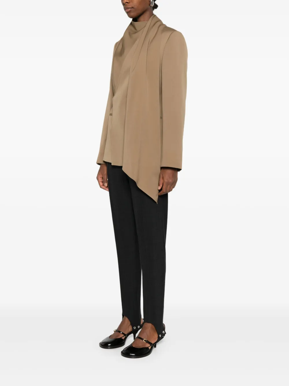 Christian Wijnants Asymmetrische wollen cape Beige