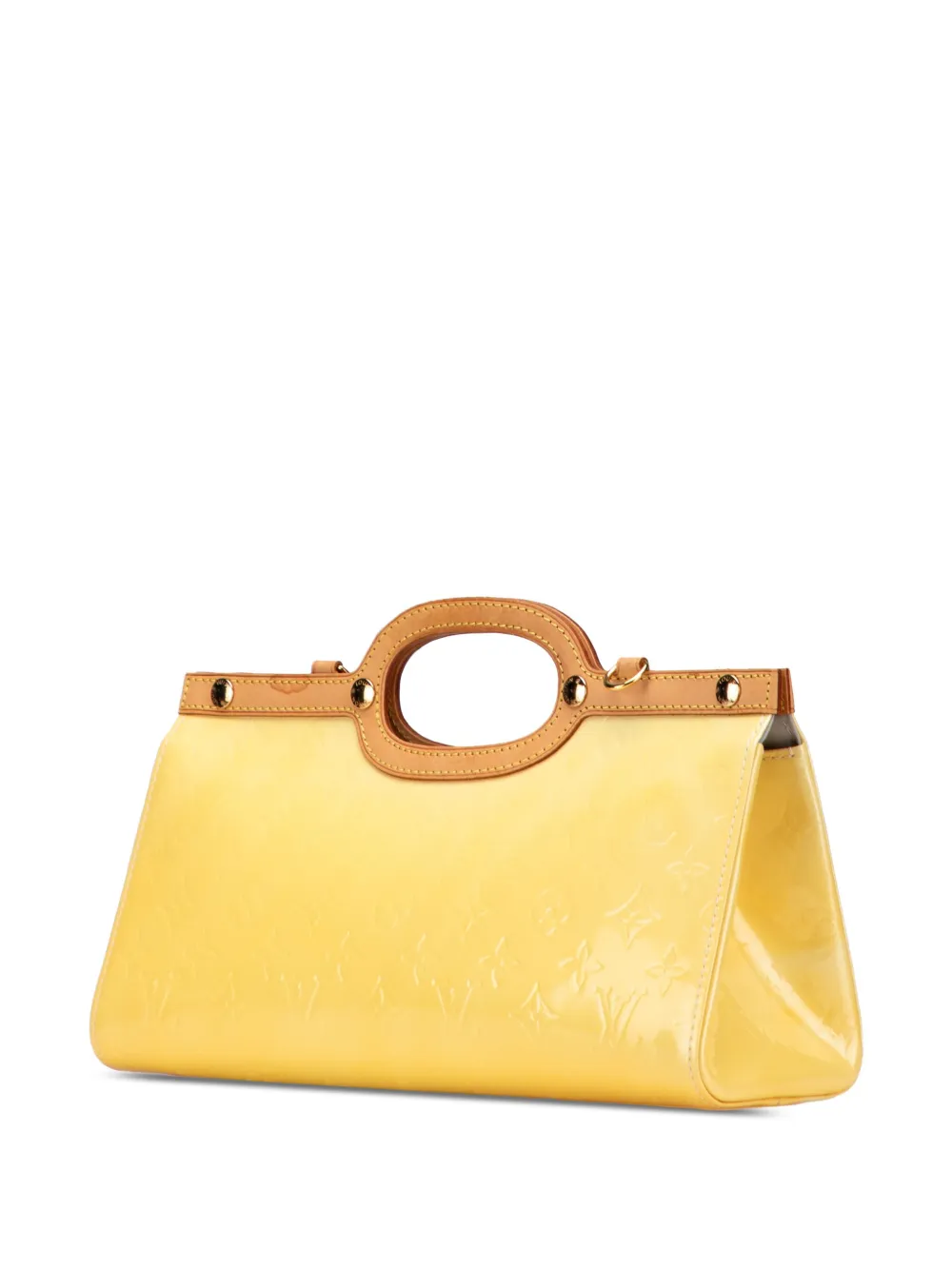 Pre-owned Louis Vuitton 2008 Monogram Vernis Roxbury Drive Satchel In Yellow