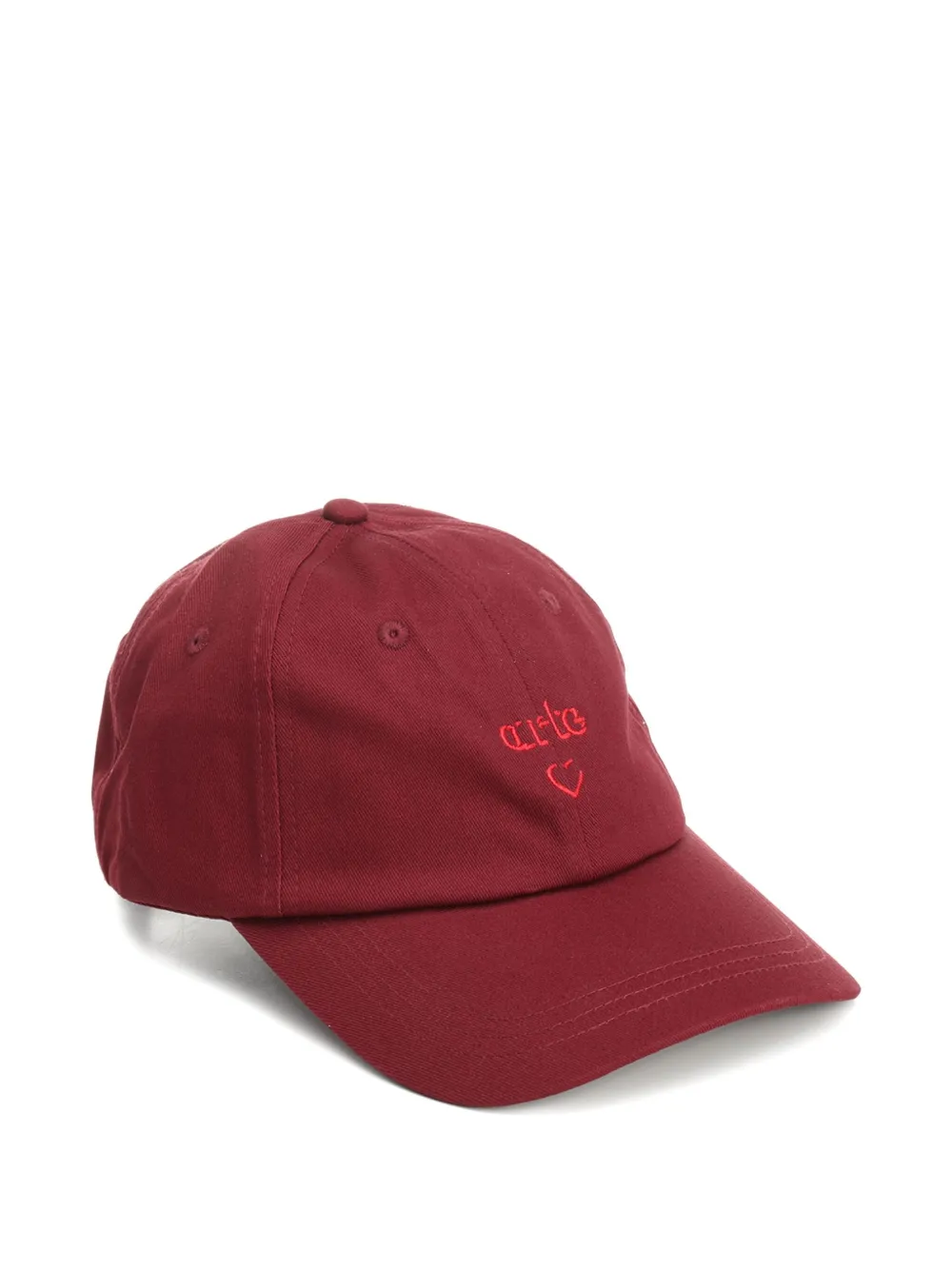 Arte Antwerp Embroidered-heart Baseball Cap In Red