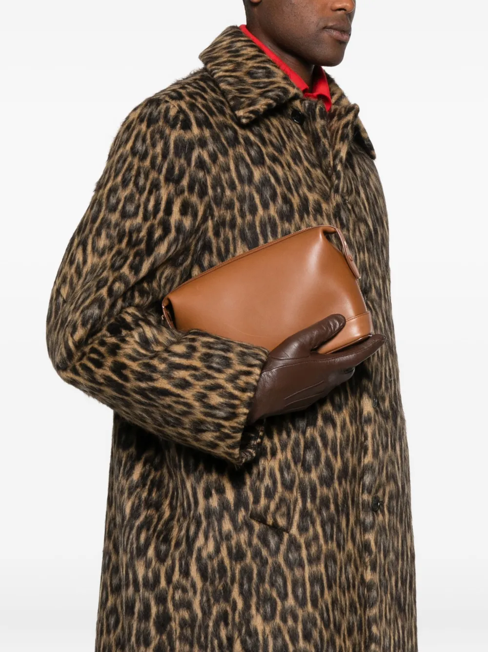Saint Laurent leather clutch bag - Bruin
