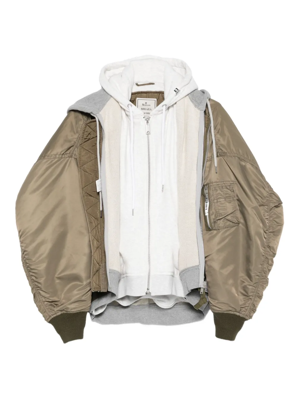 Miharayasuhiro Panelled Bomber Jacket In Brown