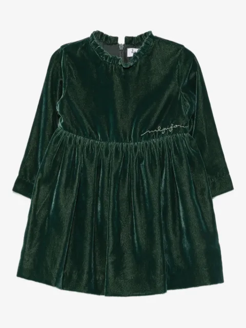 Il Gufo Kleid aus Samt mit Stickerei