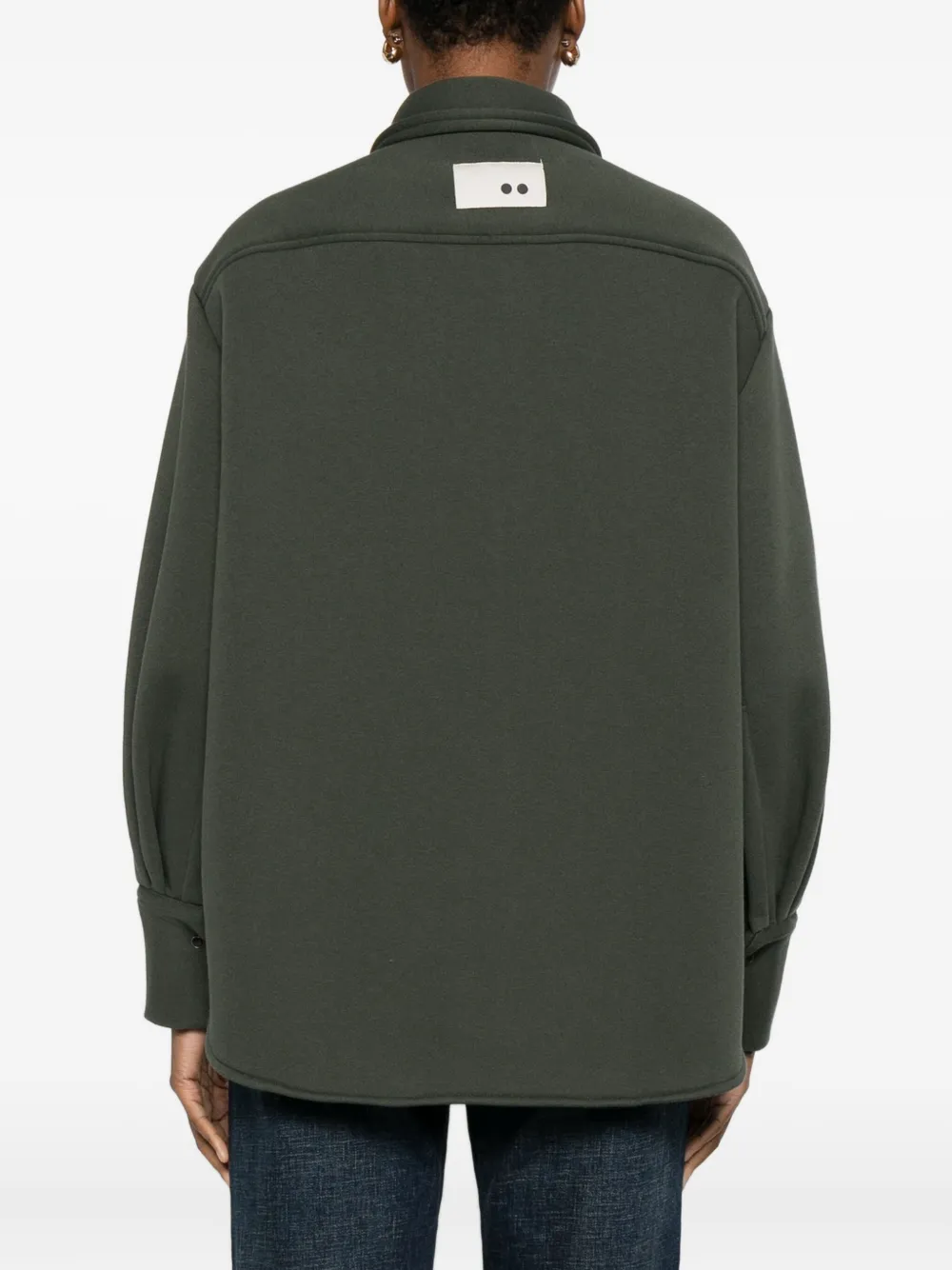 The M Curved-hem Shirt In Green