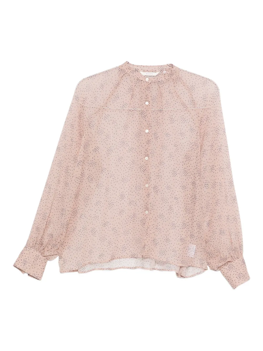 Xacus Triangle-print Buttoned Blouse In Pink