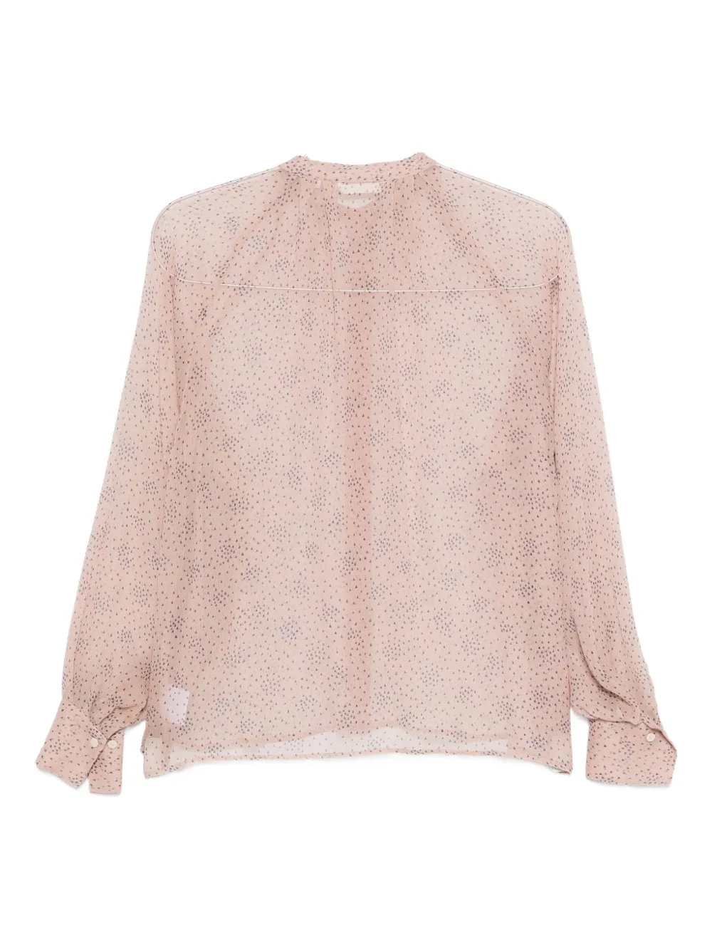Xacus Blouse met triangel print en knopen - Roze