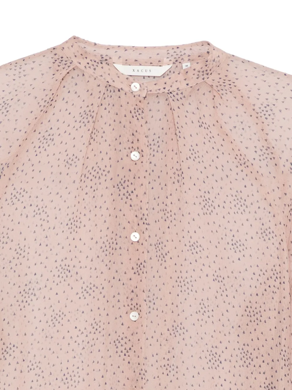 Xacus Blouse met triangel print en knopen Roze